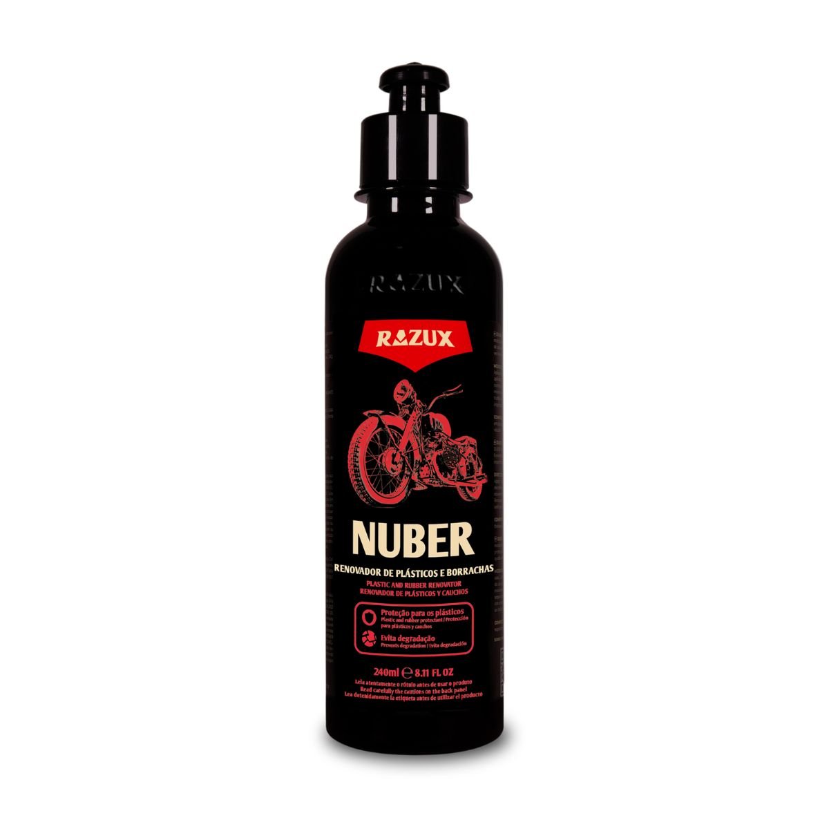 NUBER RENOVADOR DE PLÁSTICOS E BORRACHAS 240ML RAZUX