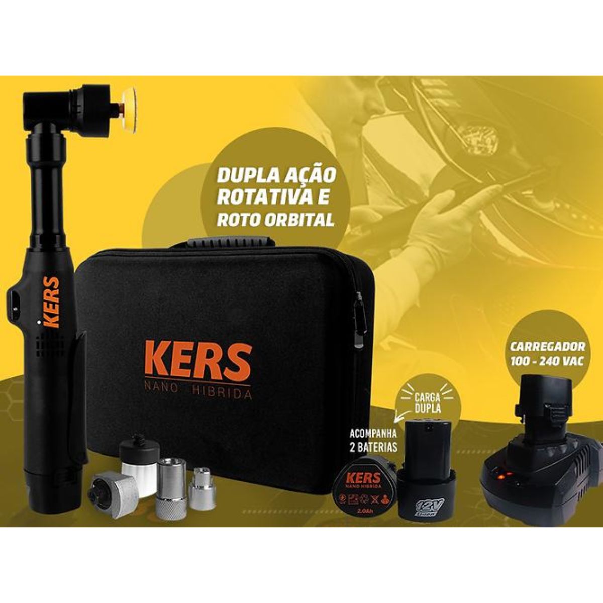 POLITRIZ NANO HIBRIDA RECARREGAVEL BIVOLT 80W 12V KERS - Super Mundi