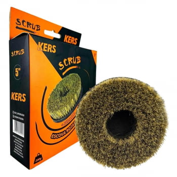 ESCOVA DE LIMPEZA SCRUB PARA POLITRIZ COM VELCRO 5 POLEGADAS KERS