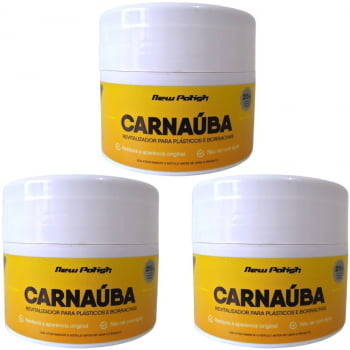 KIT 3 CARNAÚBA REVITALIZADOR DE PLÁSTICOS EXTERNO 200G NEW POLISH