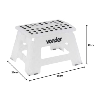 BANQUETA PLÁSTICA DOBRÁVEL CAPACIDADE 150KG 220MM VONDER