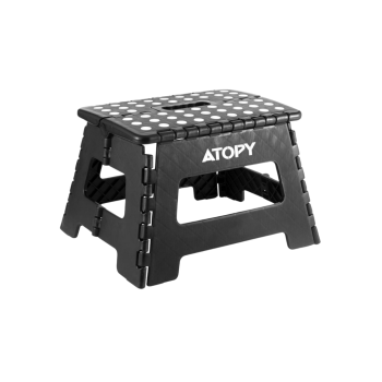 BANQUETA PLÁSTICA PRETA DOBRÁVEL CAPACIDADE 150KG 220MM ATOPY