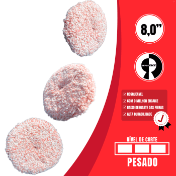 BOINA DE LÃ DUPLA FACE VERMELHA CORTE PESADO LANAPRO 7 POL LINCOLN