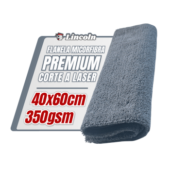 FLANELA DE MICROFIBRA CINZA CORTE A LASER 40x60CM 350GSM LINCOLN
