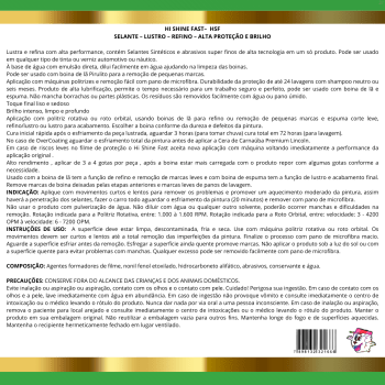 HSF HI SHINE FAST COMPOSTO POLIDOR LUSTRO SELANTE 500G LINCOLN