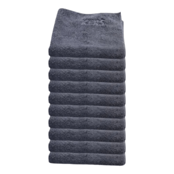 KIT 10 FLANELAS DE MICROFIBRA CINZA COM BORDA 40 X 40CM 360GSM KERS