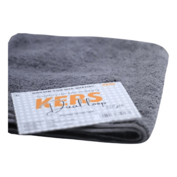 KIT 10 FLANELAS DE MICROFIBRA CINZA COM BORDA 40 X 40CM 360GSM KERS