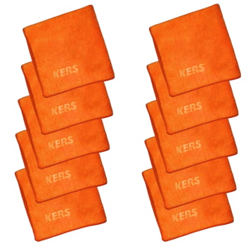 KIT 10 FLANELAS DE MICROFIBRA LARANJA COM BORDA 40 X 40CM 360GSM KERS