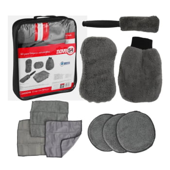 KIT PARA LIMPEZA AUTOMOTIVA 9 PEÇAS NOVE54