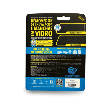 KIT REMOVEDOR DE CHUVA ÁCIDA E MANCHAS DE VIDROS 100G + RESOLTAK RESOLVIDRO