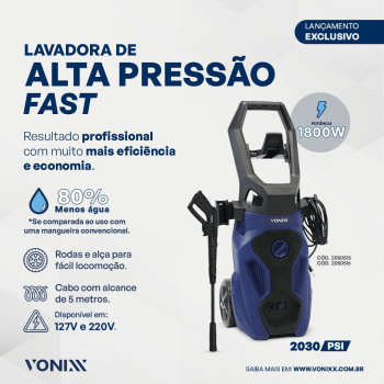 LAVADORA ALTA PRESSAO FAST 1800W 127V VONIXX