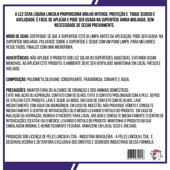 LC2 CERA LIQUIDA TOQUE LISO SPRAY 500ML LINCOLN