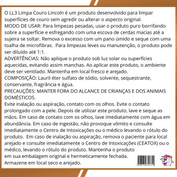 LL3 LIMPA COURO 500ML LINCOLN