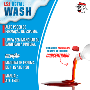 LS1 DETAIL WASH LAVADOR AUTOMOTIVO CONCENTRADO 500ML LINCOLN
