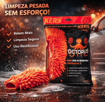 LUVA DE MICROFIBRA COM TENTACULOS 20X30CM 145G KERS