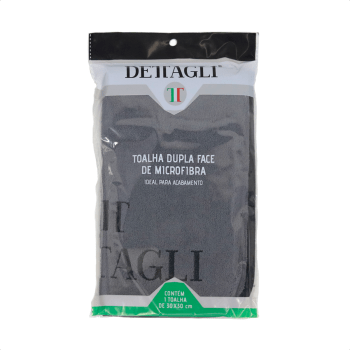 TOALHA DE MICROFIBRA DUPLA FACE CINZA ESCURO 30 X 30CM DETTAGLI