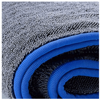 TOALHA DE SECAGEM PRO DRY CINZA BORDA AZUL 600GSM 60x90CM LINCOLN