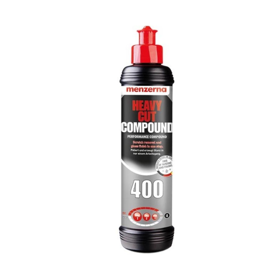 COMPOSTO POLIDOR HEAVY CUT COMPOUND 400 CORTE 250ML MENZERNA