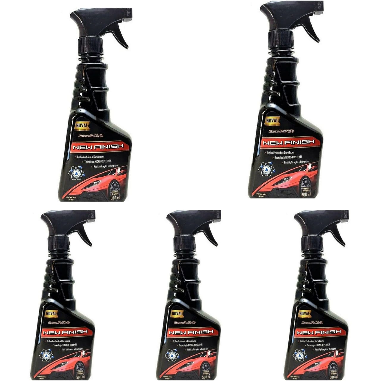KIT 5 CERA AUTOMOTIVA NEW FINISH SPRAY 500ML NEW POLISH
