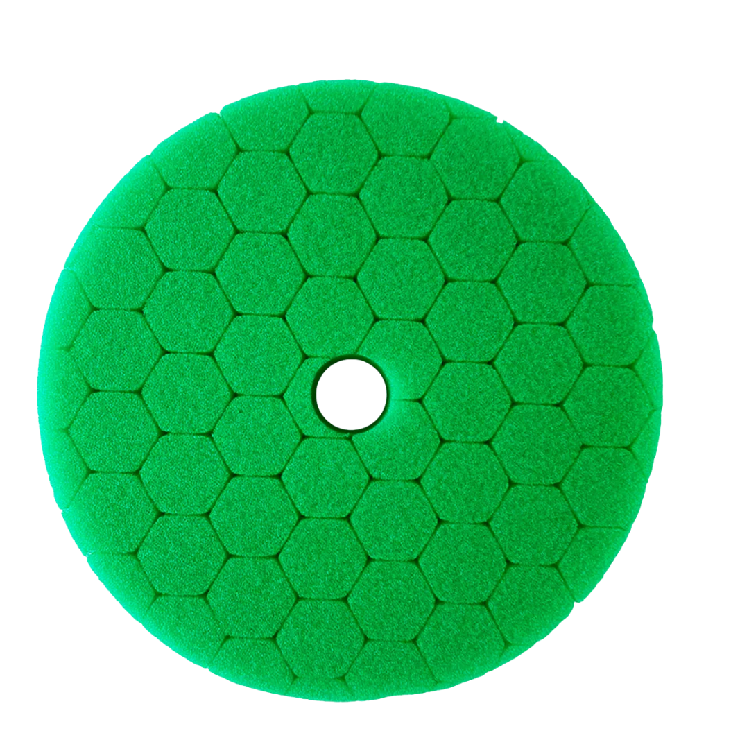 BOINA HEXAGONAL ESPUMA VERDE CORTE AGRESSIVO 6 POL ROTO ORBITAL SGT TOOLS