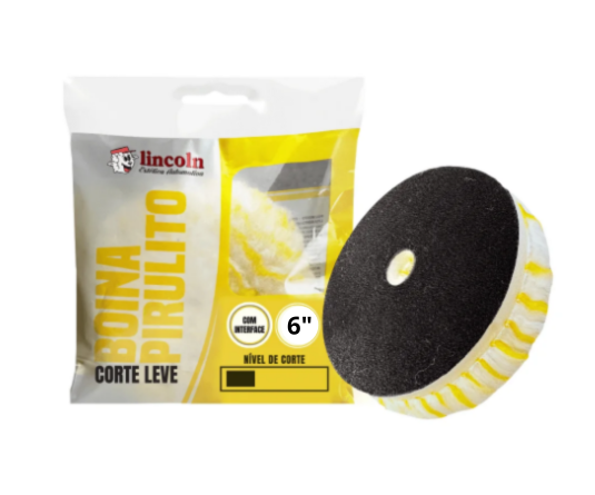 BOINA PARA POLIMENTO DE LÃ PIRULITO COM INTERFACE CORTE LEVE 6"? LINCOLN