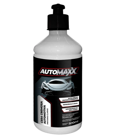 CERA  AUTOMOTIVA CREMOSA PARA PINTURAS CLARAS 500ML AUTOMAXX