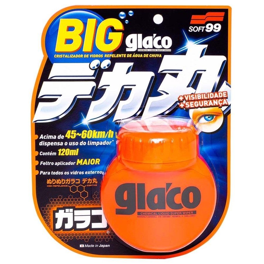 GLACO BIG ULTRA REPELENTE DE ÁGUA DE CHUVA PARA-BRISAS 120ML SOFT99