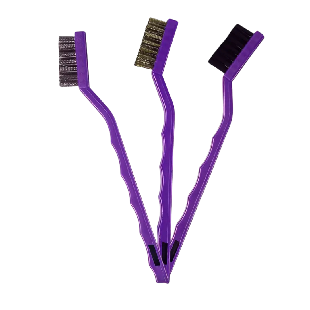 KIT 03 ESCOVAS DETALHAMENTO NYLON AÇO LATÃO ZACS