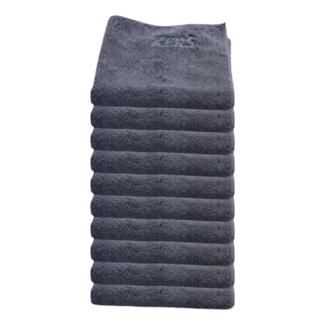 KIT 10 FLANELAS DE MICROFIBRA CINZA COM BORDA 40 X 40CM 360GSM KERS