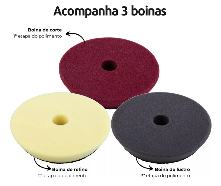 KIT 3 BOINAS (CORTE / REFINO / LUSTRO) VONDER 5"