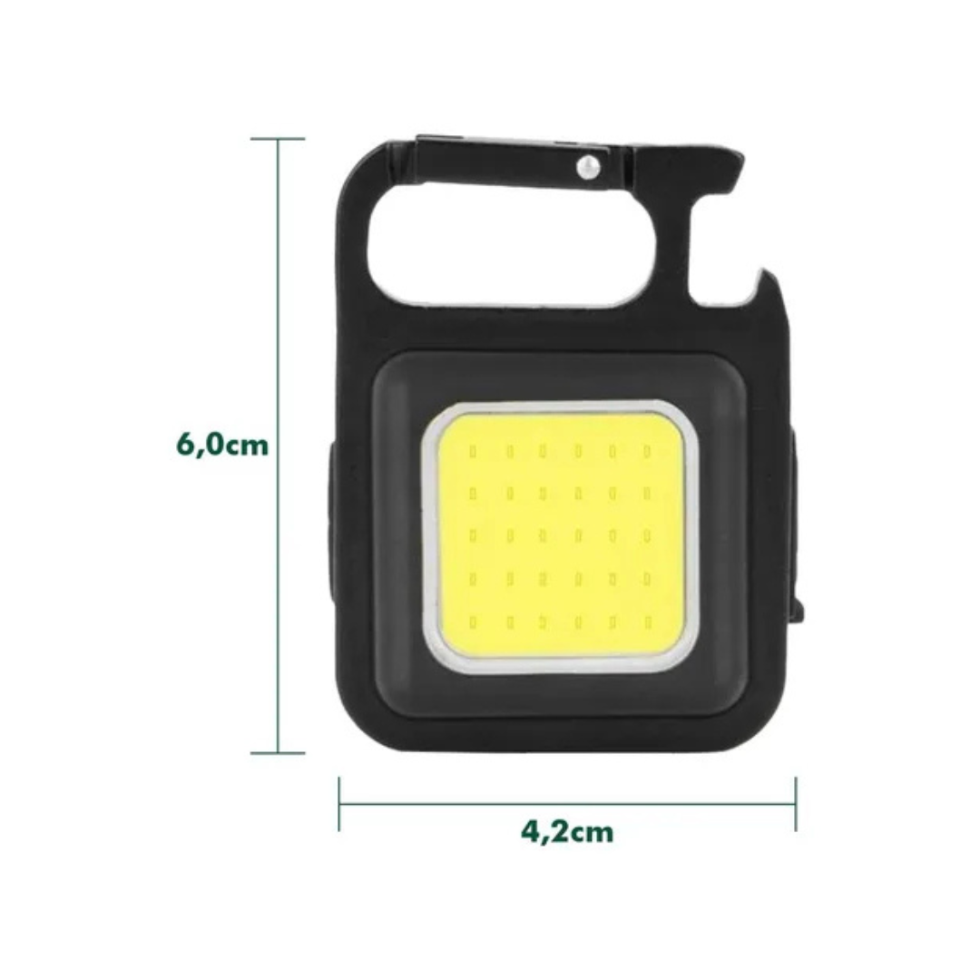 LANTERNA LED RECARREGÁVEL CHAVEIRO COM IMA E CABO USB ATOPY