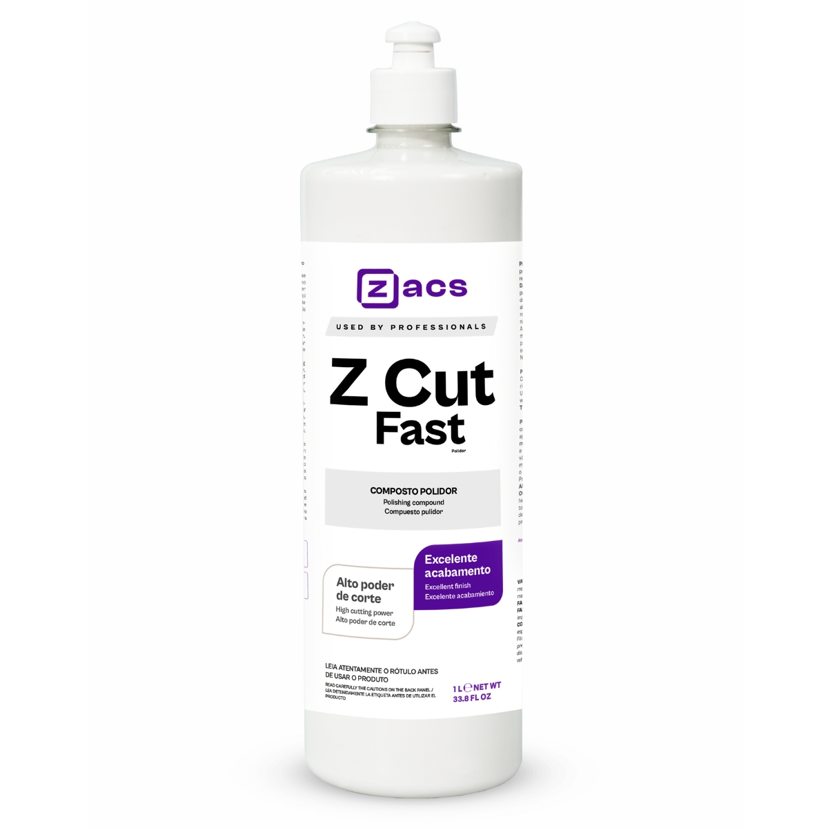 Z CUT FAST COMPOSTO POLIDOR COM ALTO PODER DE CORTE 1L ZACS